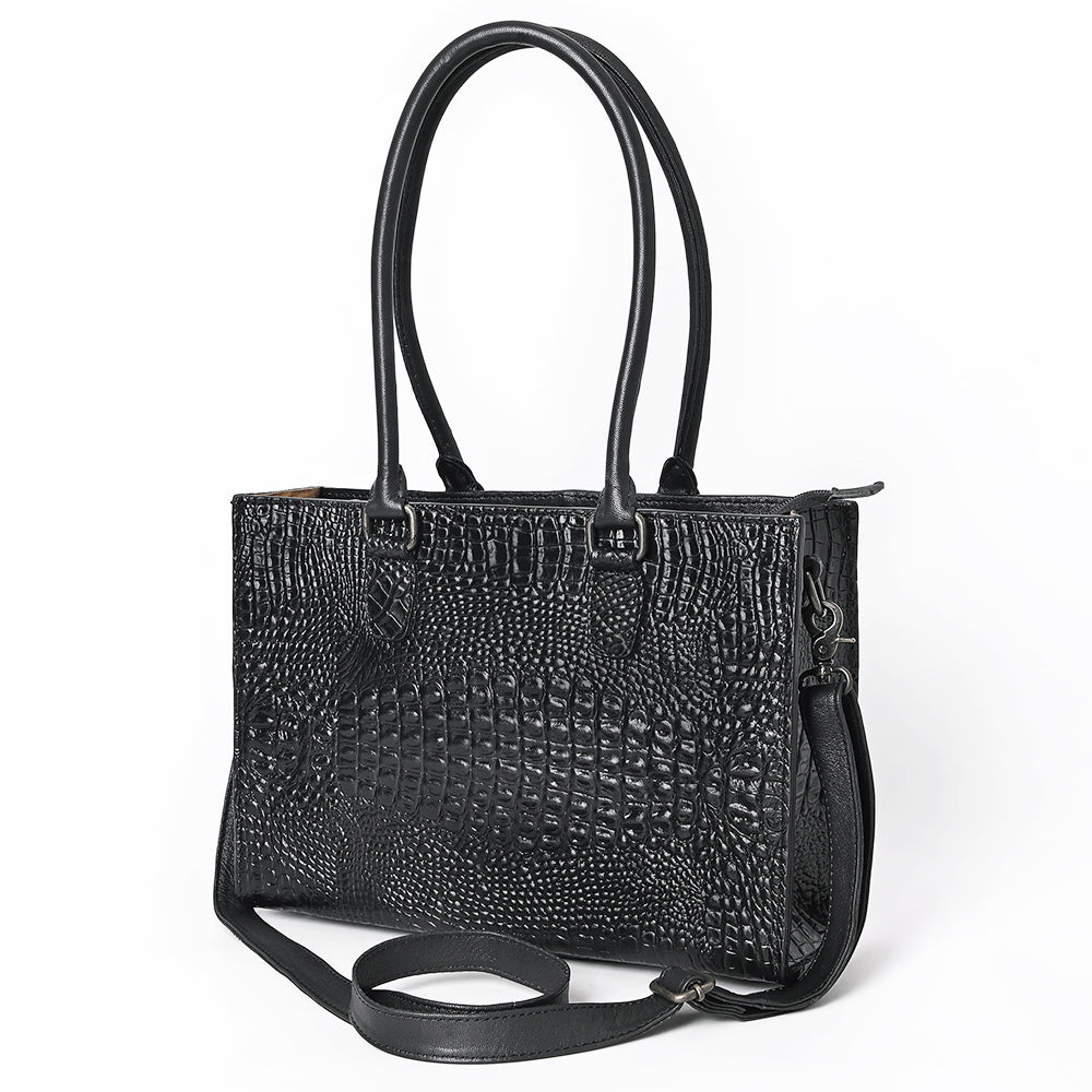 American Darling Tote Crocodile Embossed Genuine Leather