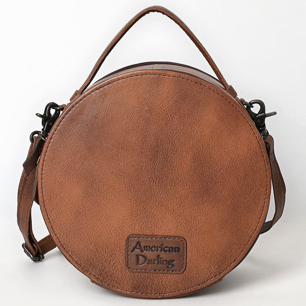 American Darling Canteen Hand Tooled Hair-On Genuine Leather
