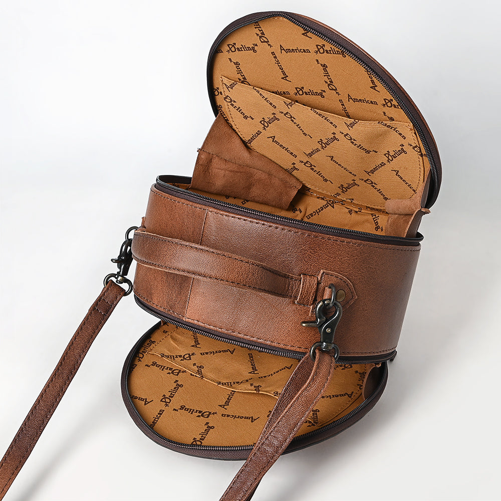 American Darling Canteen Hand Tooled Hair-On Genuine Leather