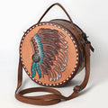 American Darling Canteen Hand Tooled Hair-On Genuine Leather