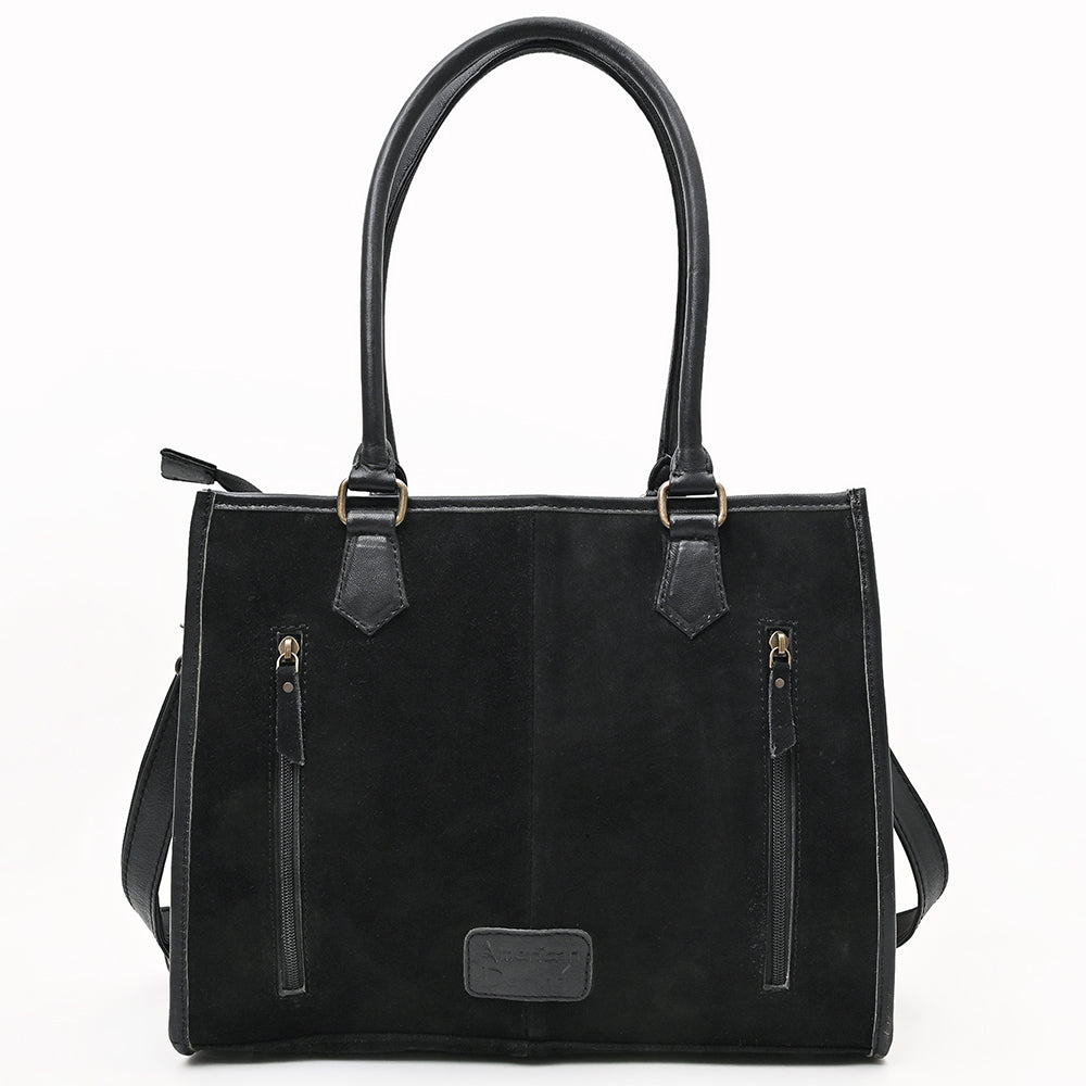 American Darling Tote Bag for Women, Boot Stitched Genuine Suede & Vegetable-Tanned Full Grain Leather Western Purse, YKK Zipper