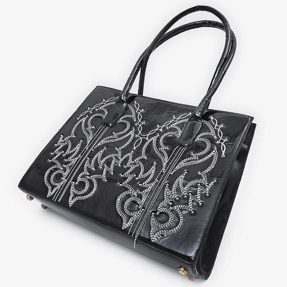 American Darling Genuine Leather Tote Bag Handcrafted Embroidery Eco-Friendly Vegetable Tanned Full Grain Leather