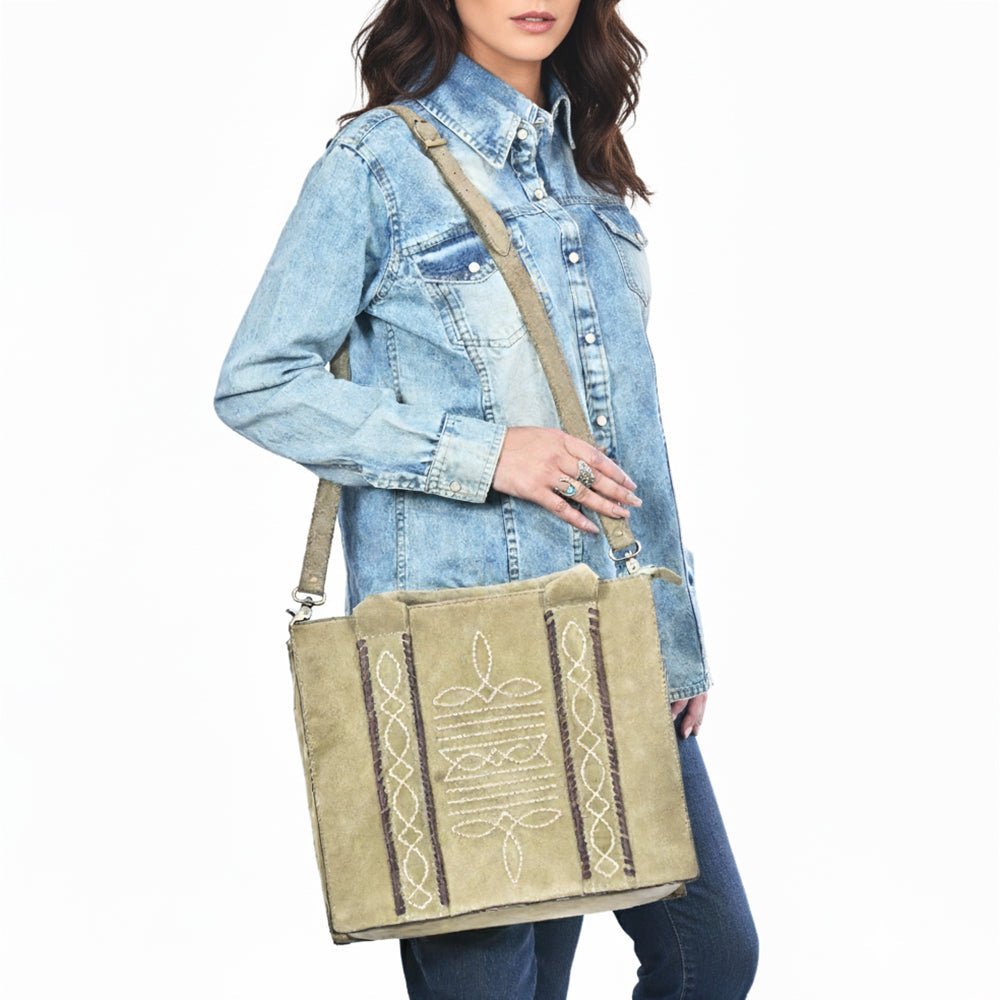 American Darling Tote Genuine Suede Leather