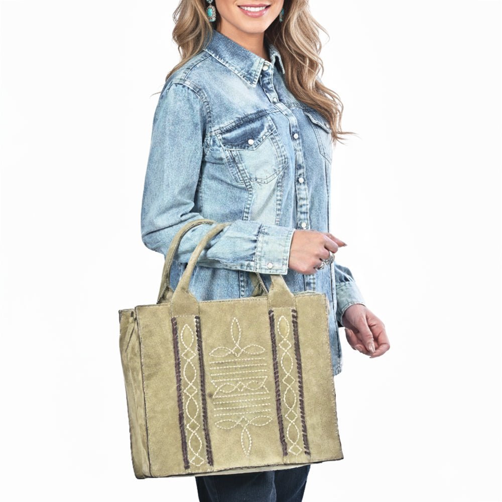 American Darling Tote Genuine Suede Leather