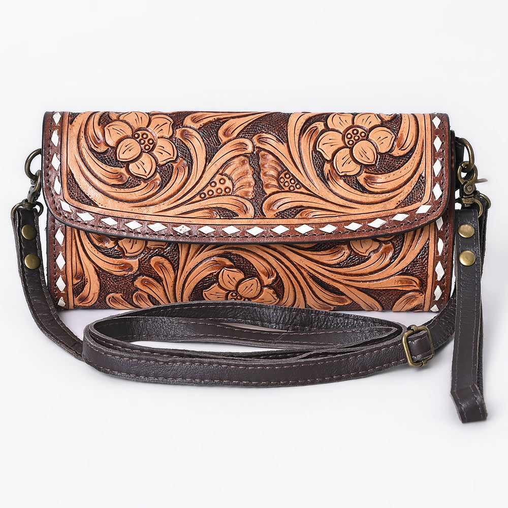 American Darling Crossbody Hand Tooled Genuine Leather