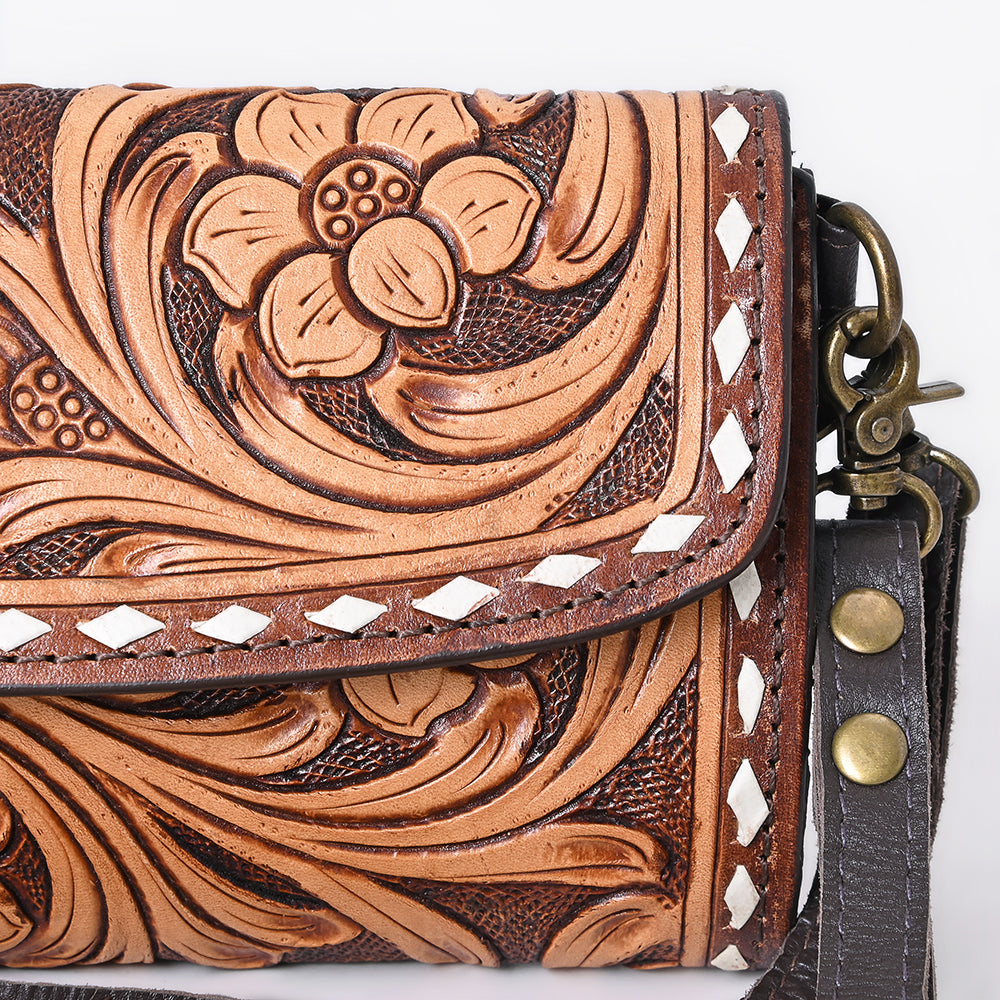 American Darling Crossbody Hand Tooled Genuine Leather