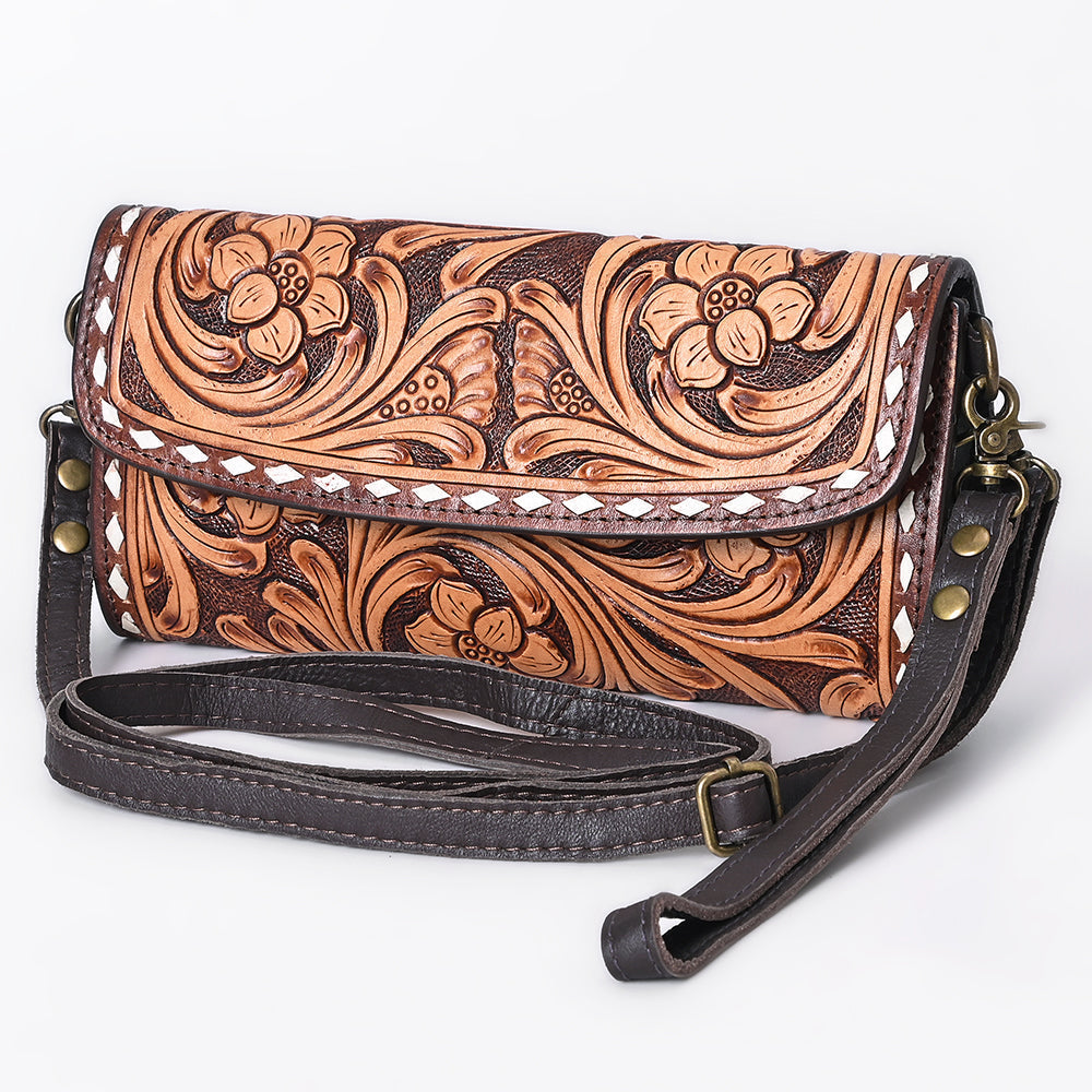 American Darling Crossbody Hand Tooled Genuine Leather