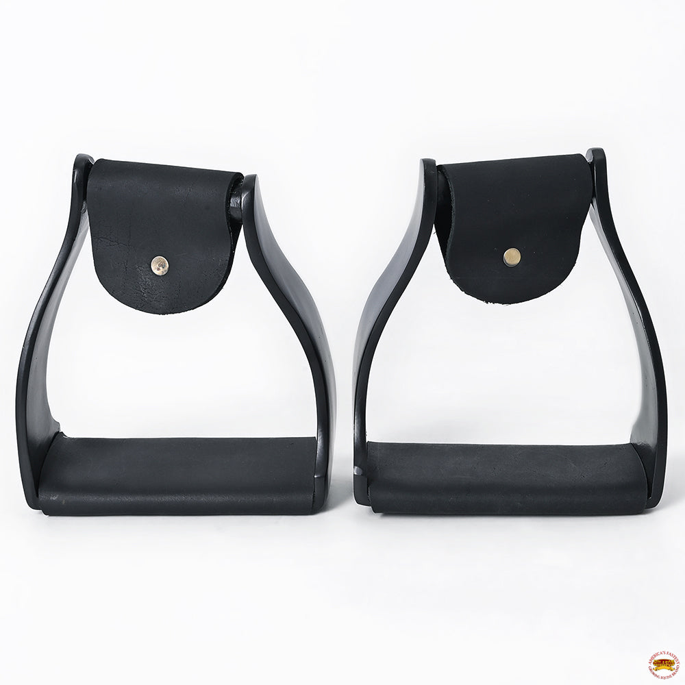 HILASON 3 in Neck Western Horse Heavy Duty Iron Saddle Stirrups Pair