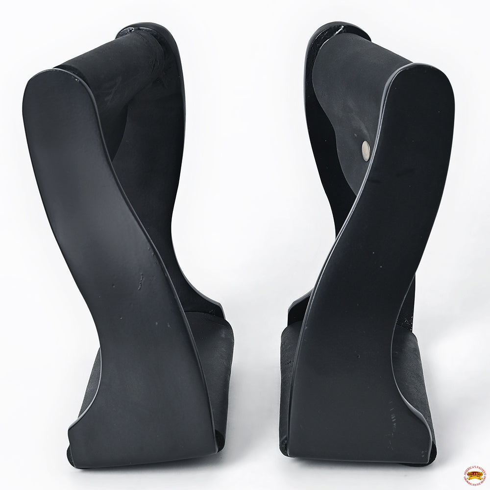 Hilason Lightweight Aluminum Western Horse Stirrups With Leather Wrapped Non Slip Tread
