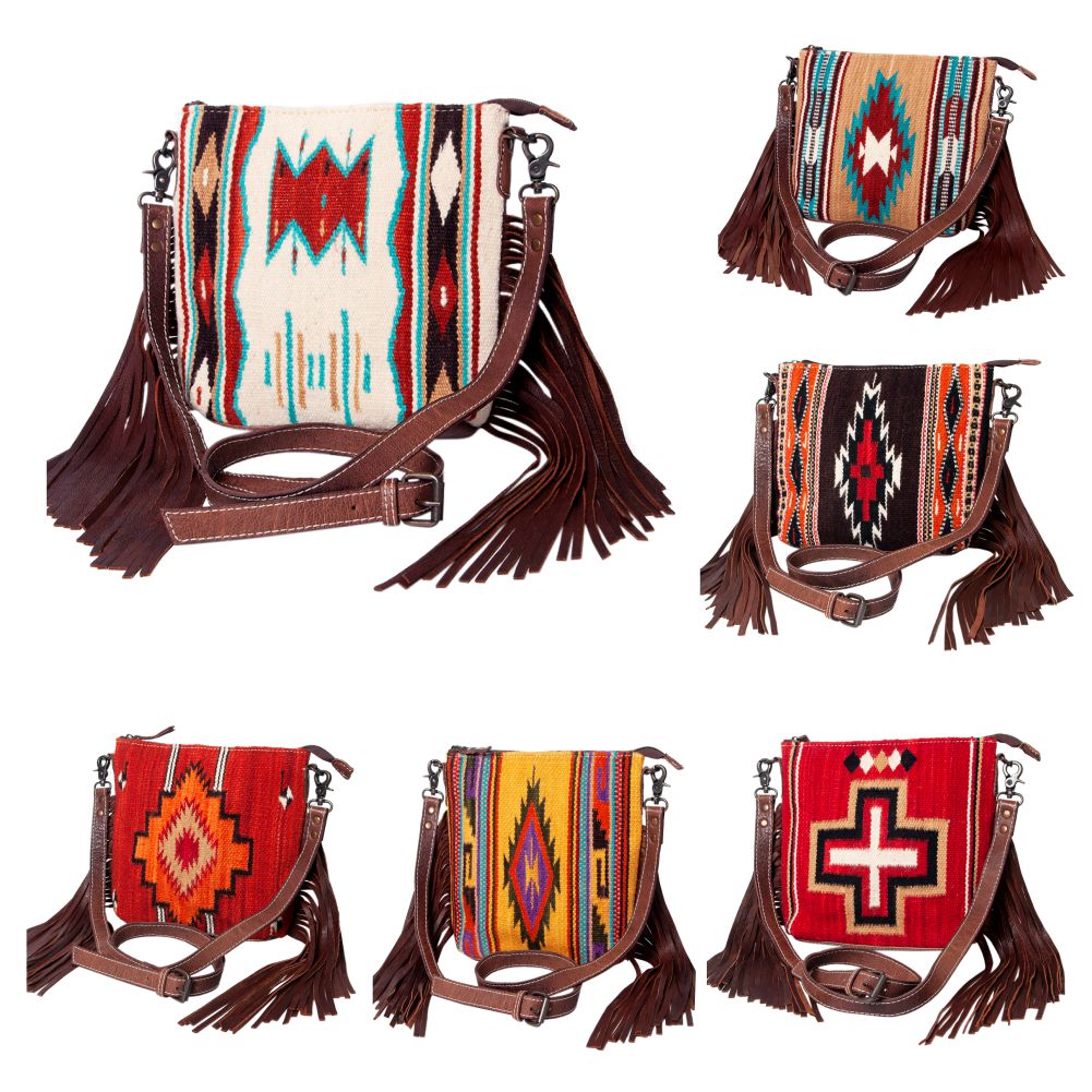 American Darling Crossbody Saddle Blanket Genuine Leather