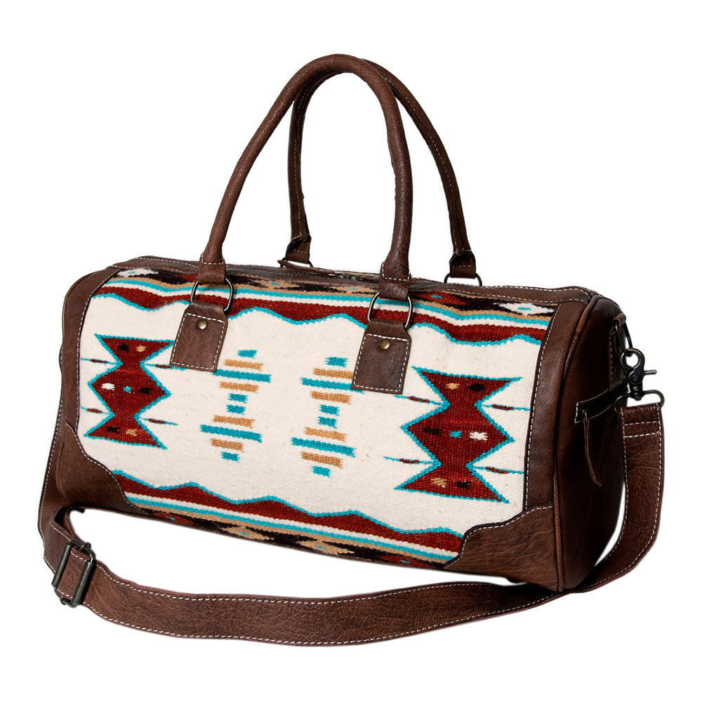American Darling Western Travel Duffel Bag with Handwoven Saddle Blanket