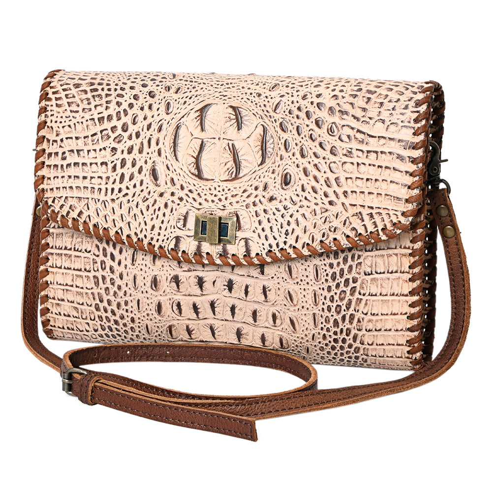 American Darling Crocodile-Embossed Leather Coin Purse
