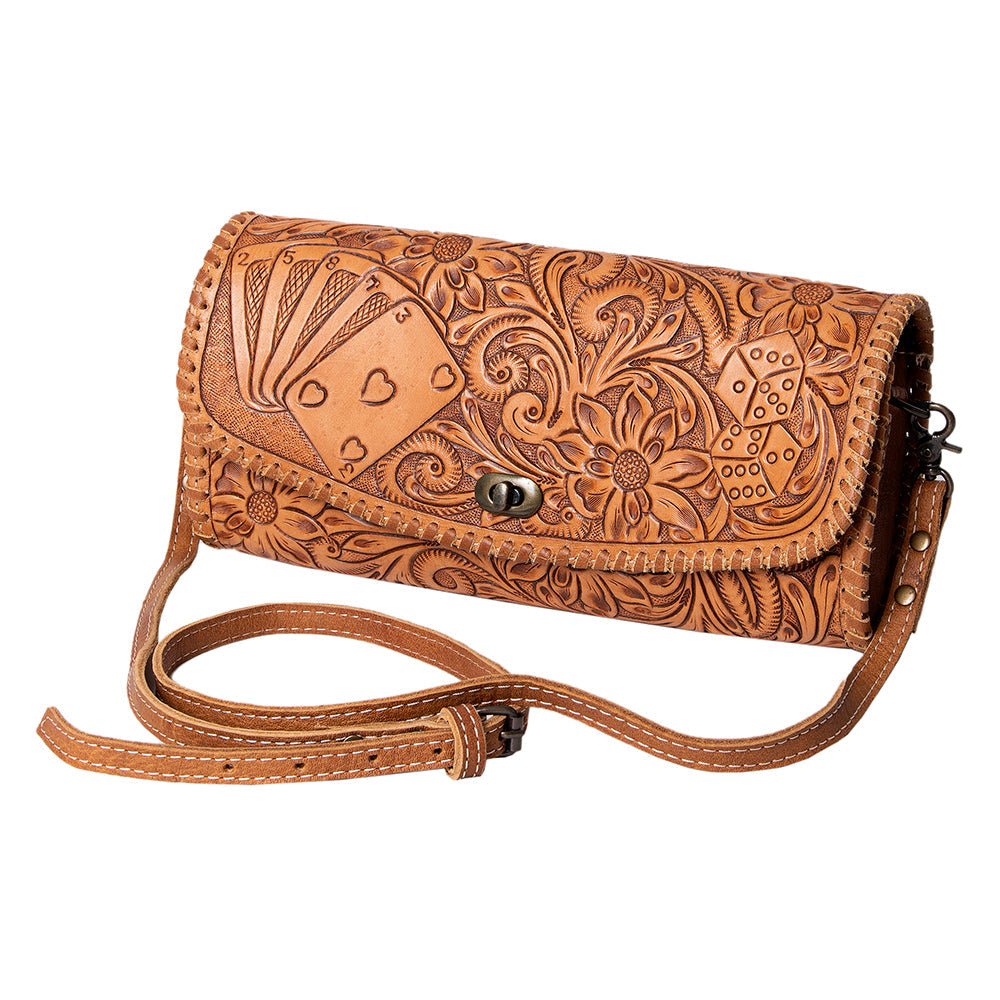 American Darling Wallet Hand Tooled Genuine Leather