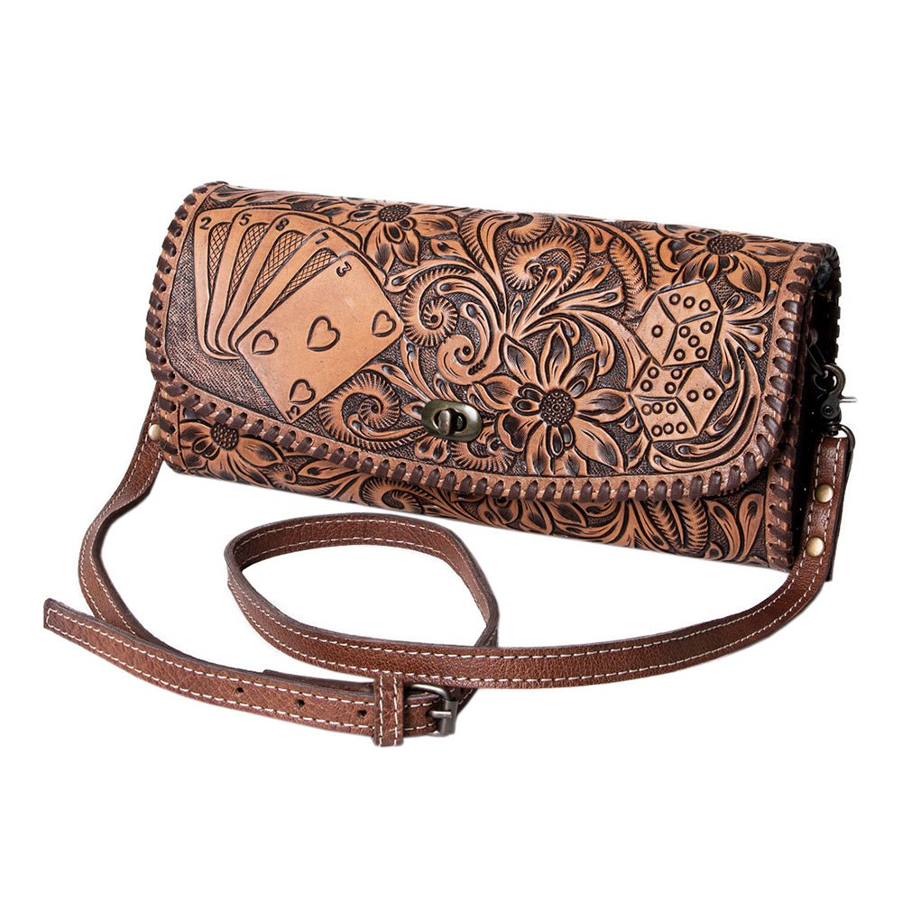 American Darling Wallet Hand Tooled Genuine Leather