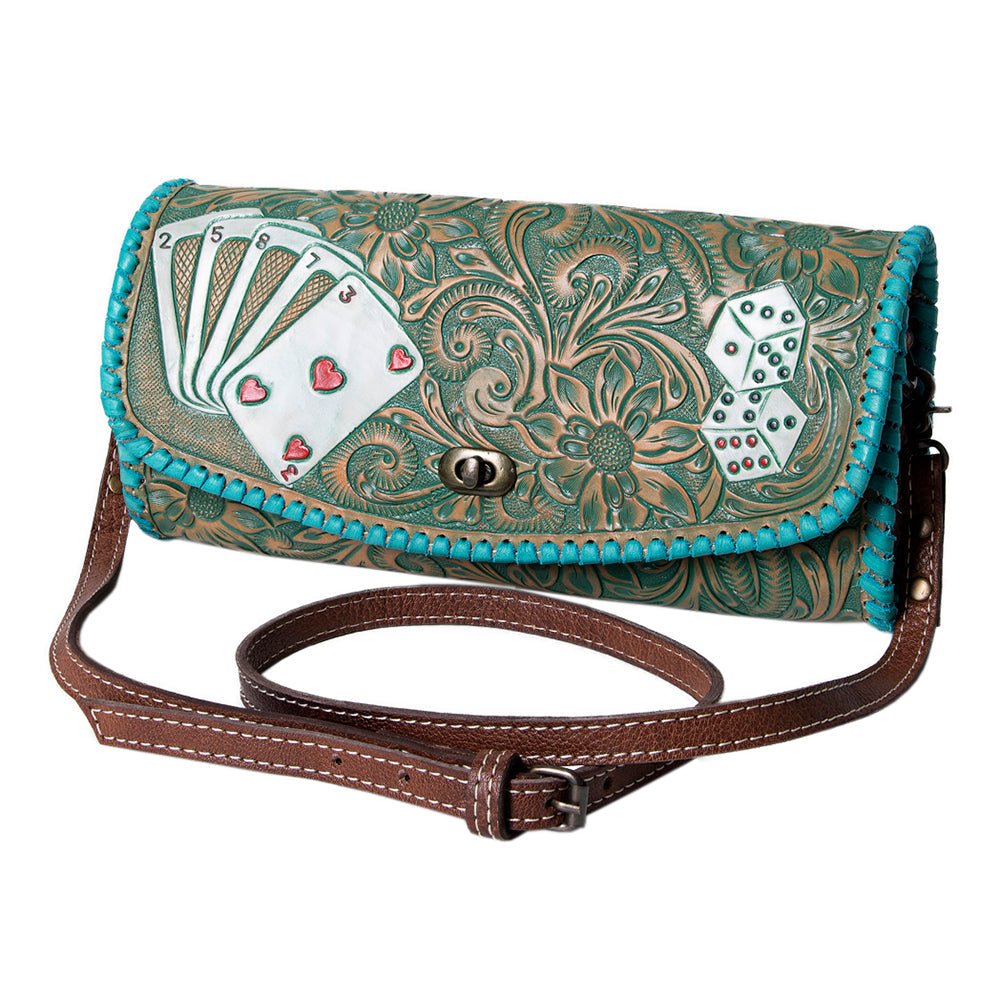 American Darling Wallet Hand Tooled Genuine Leather