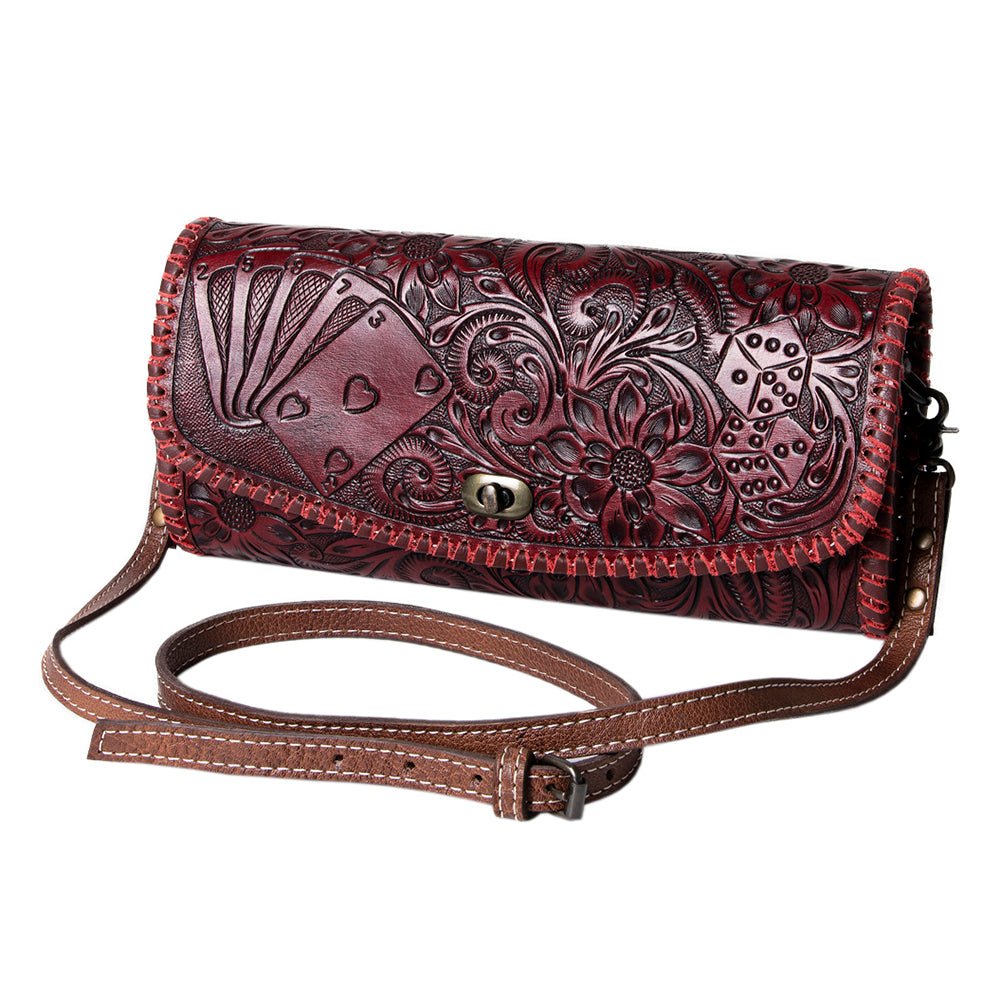 American Darling Wallet Hand Tooled Genuine Leather