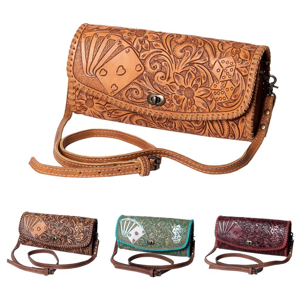 American Darling Wallet Hand Tooled Genuine Leather