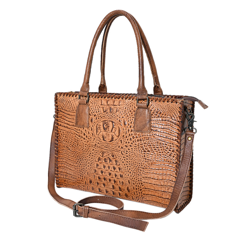 American Darling Briefcase Crocodile embossed Genuine Leather