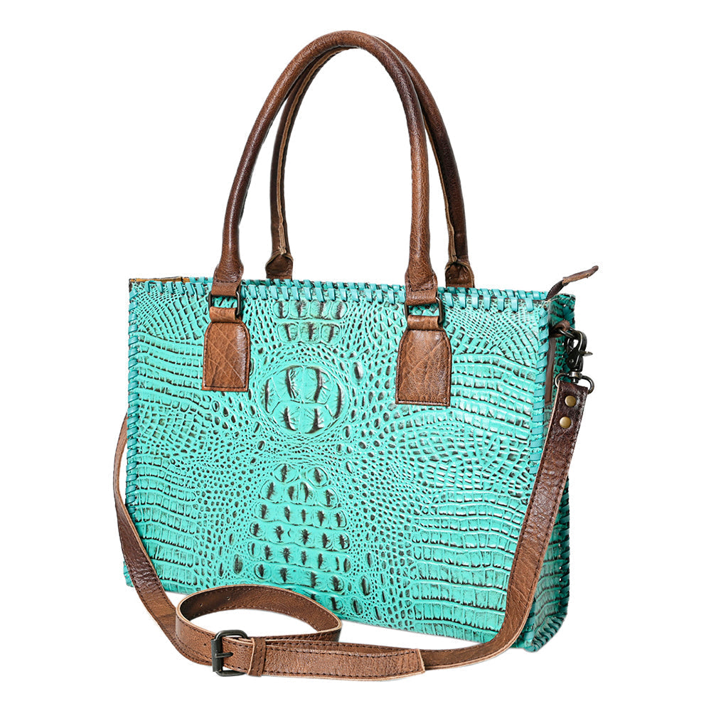 American Darling Briefcase Crocodile embossed Genuine Leather