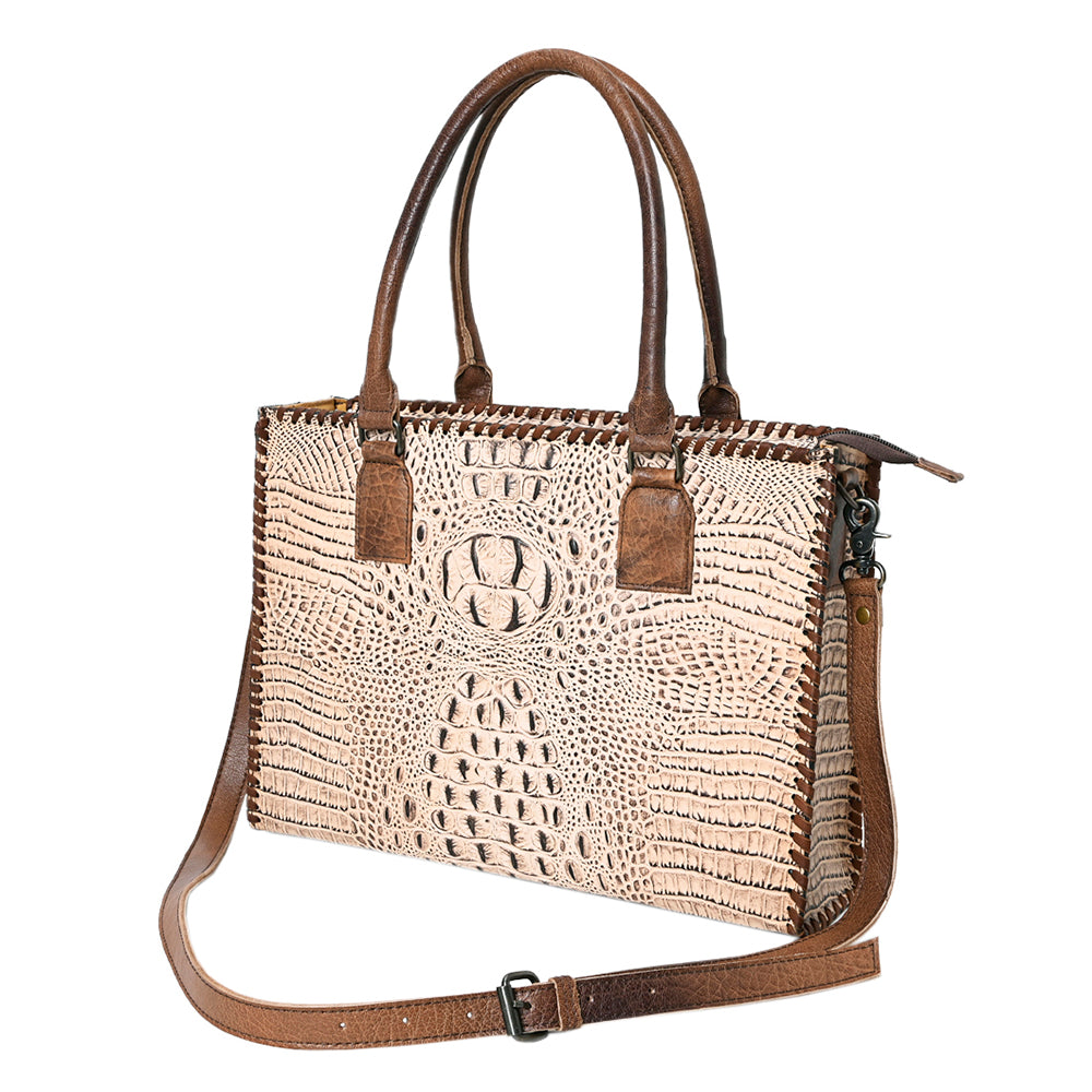 American Darling Briefcase Crocodile embossed Genuine Leather