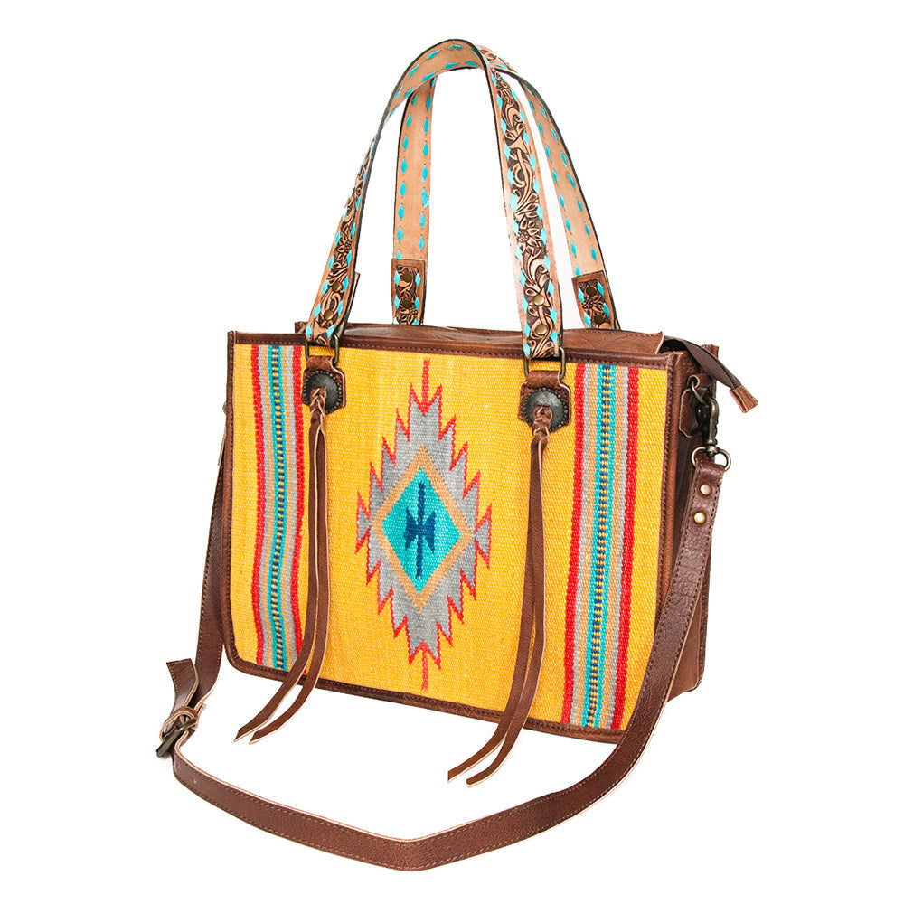 American Darling Saddle Blanket Genuine Leather Tote