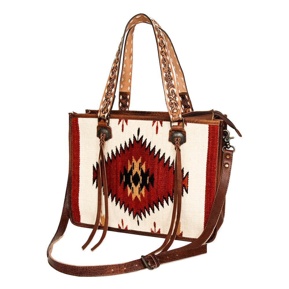 American Darling Saddle Blanket Genuine Leather Tote