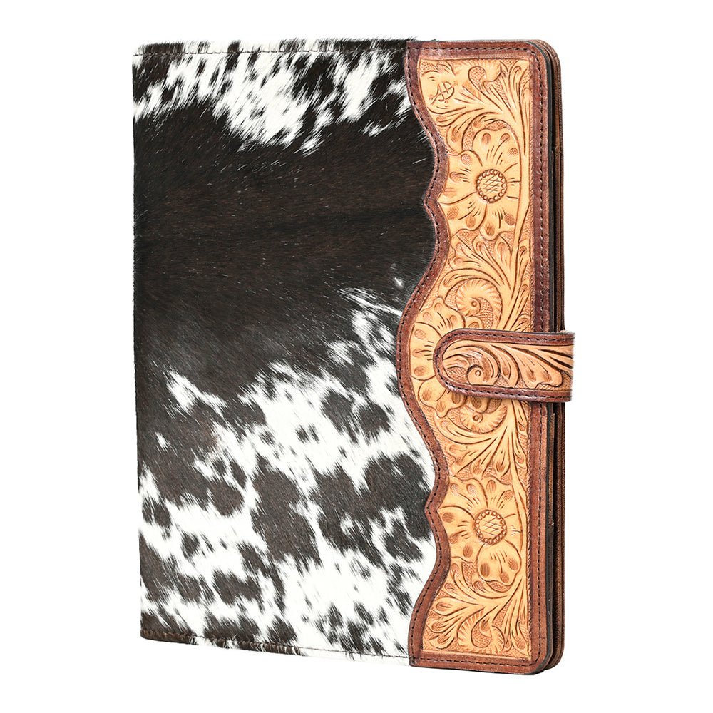 American Darling Portfolio Bag Hand Tooled Crocodile embossed Genuine Leather