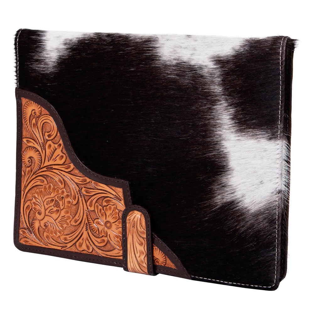 American Darling Portfolio Bag Hand Tooled Crocodile embossed Genuine Leather
