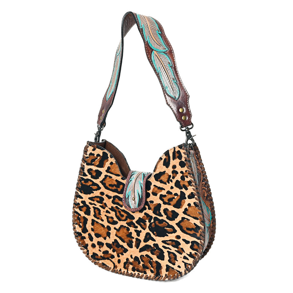 American Darling Hobo Hand Tooled Hair-On Genuine Leather