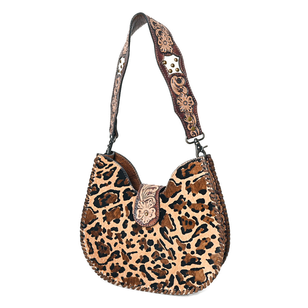 American Darling Hobo Hand Tooled Hair-On Genuine Leather