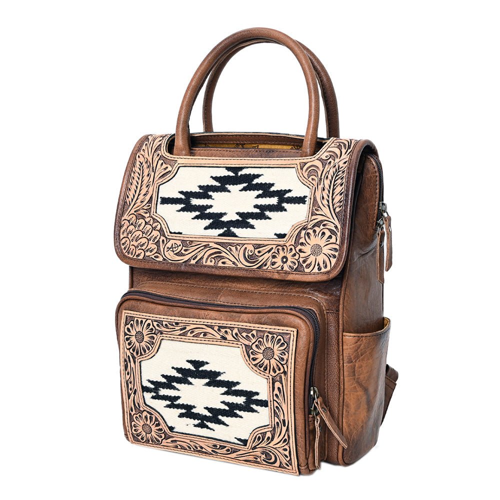 American Darling Backpack Hand Tooled Crocodile embossed Genuine Leather
