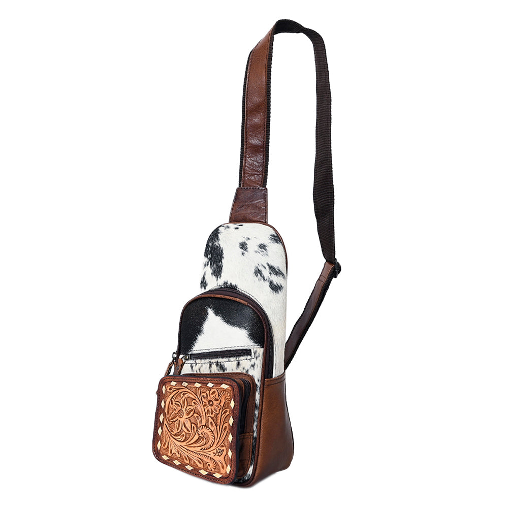 American Darling Sling Hand Tooled Hair-On Genuine Leather