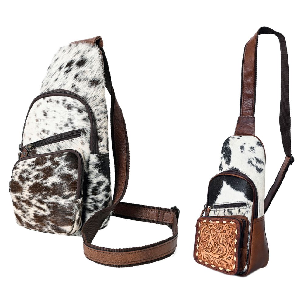 American Darling Sling Hand Tooled Hair-On Genuine Leather