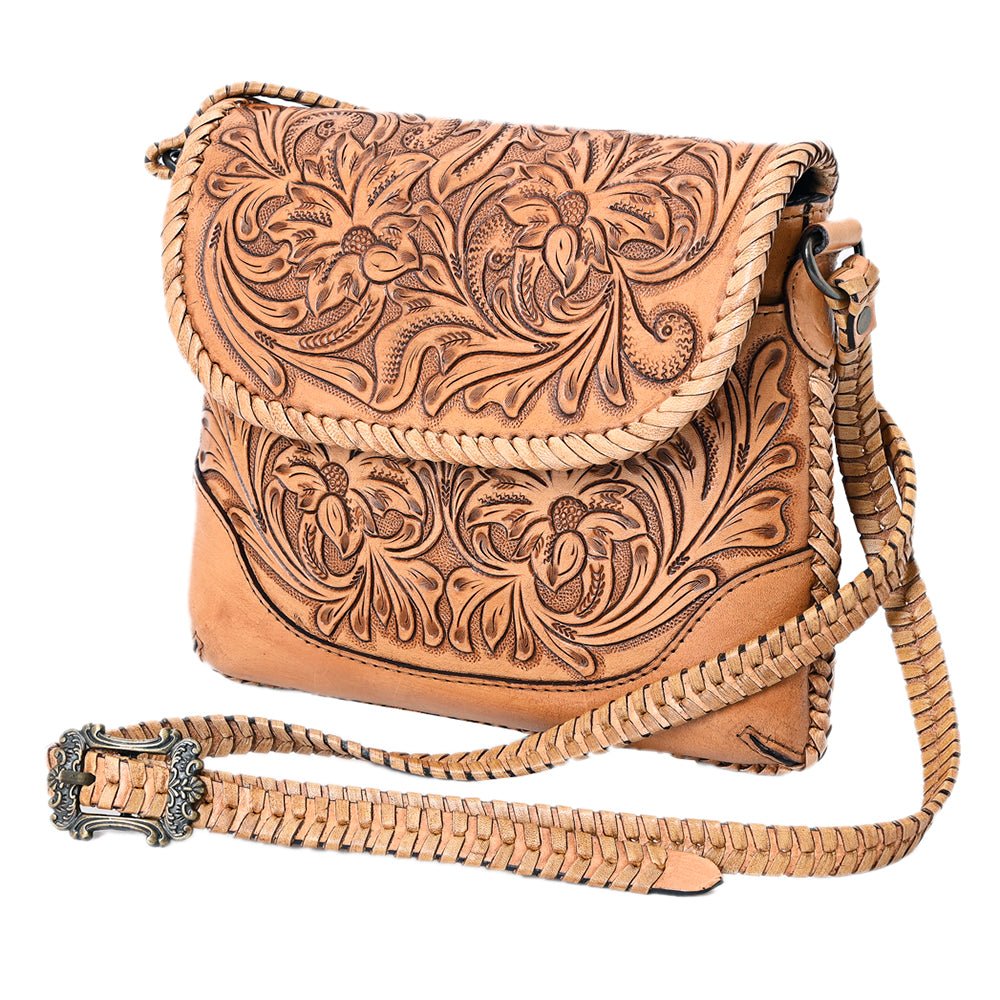 American Darling Small Crossbody Hand Tooled Genuine Leather