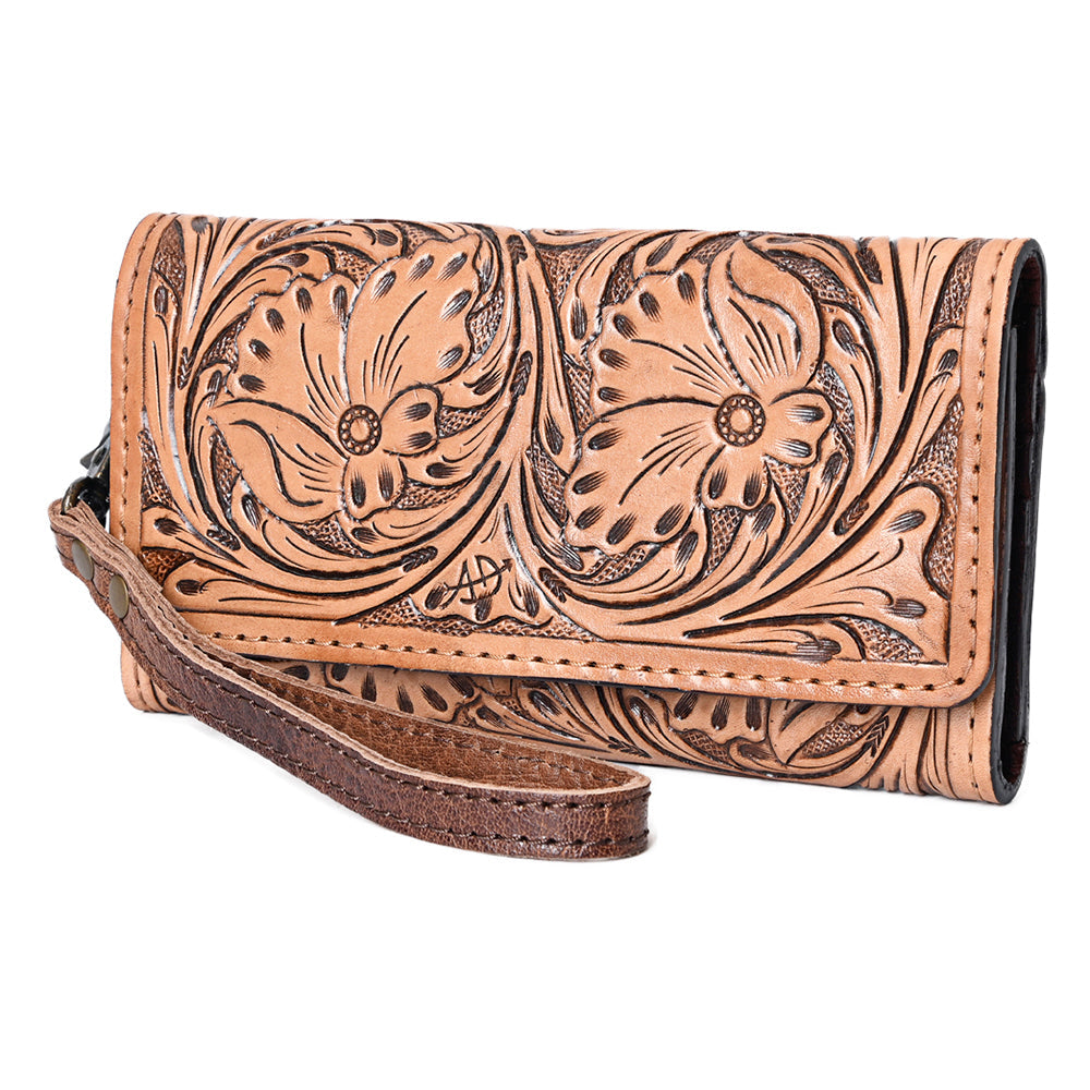 American Darling Clutch Hand Tooled Genuine Leather