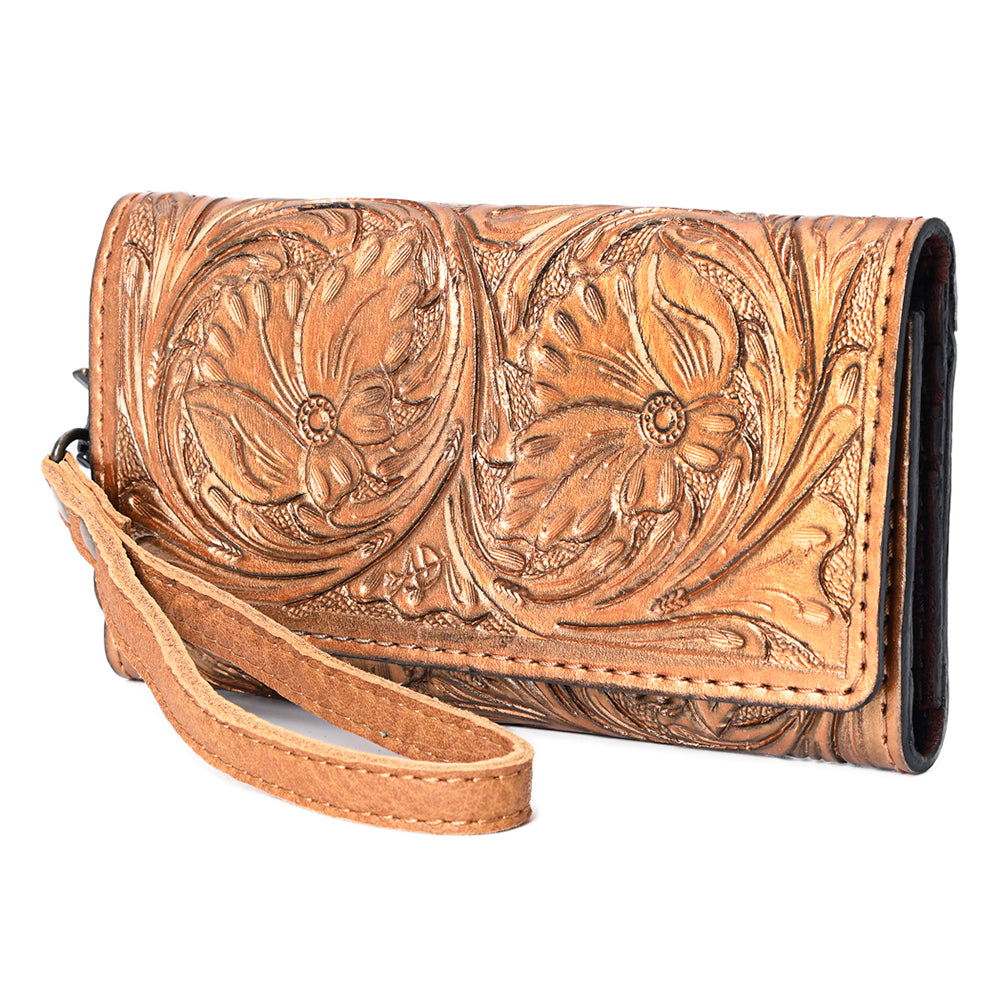 American Darling Clutch Hand Tooled Genuine Leather
