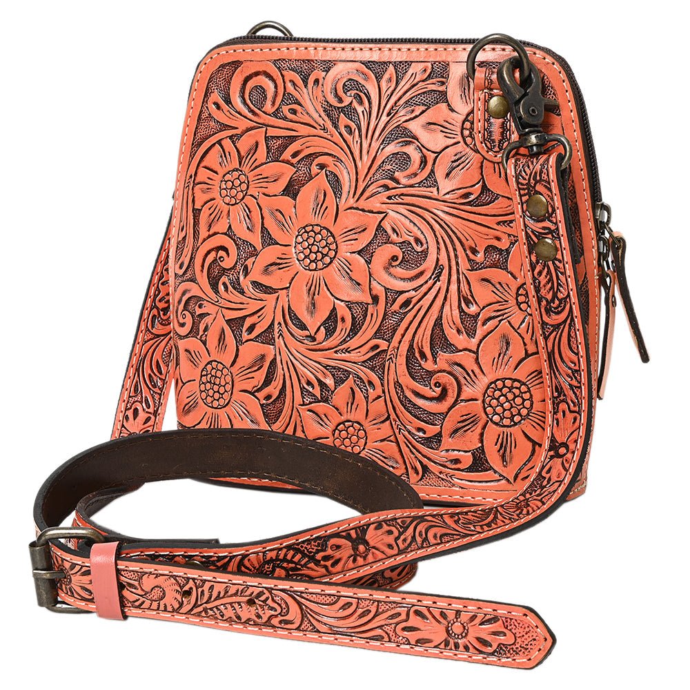 American Darling Crossbody Hand Tooled Genuine Leather