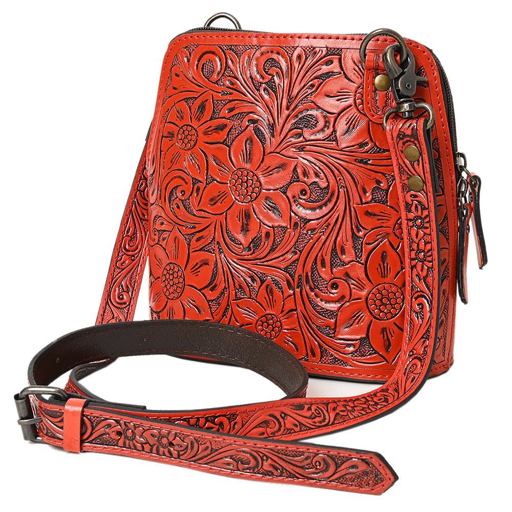American Darling Crossbody Hand Tooled Genuine Leather