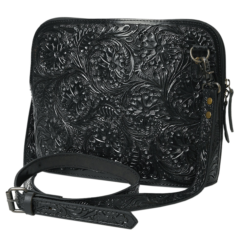 American Darling Crossbody Hand Tooled Genuine Leather