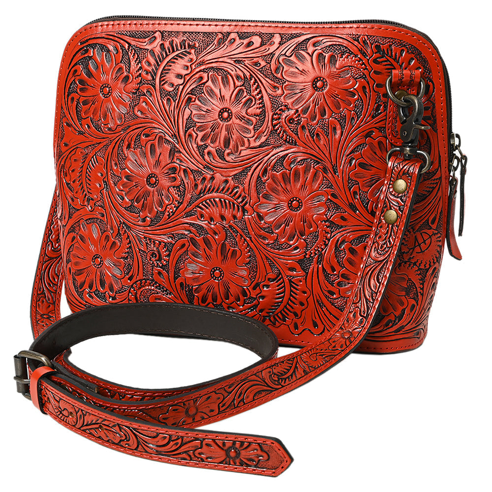 American Darling Crossbody Hand Tooled Genuine Leather