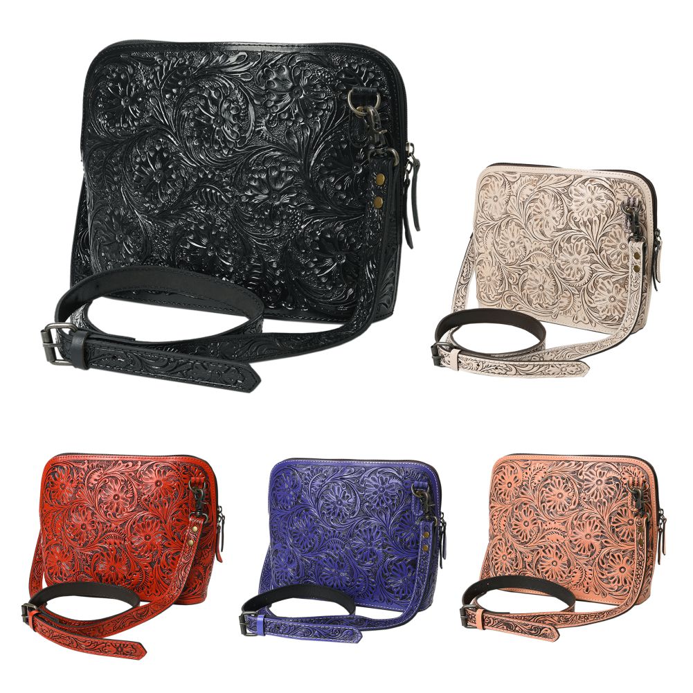 American Darling Crossbody Hand Tooled Genuine Leather