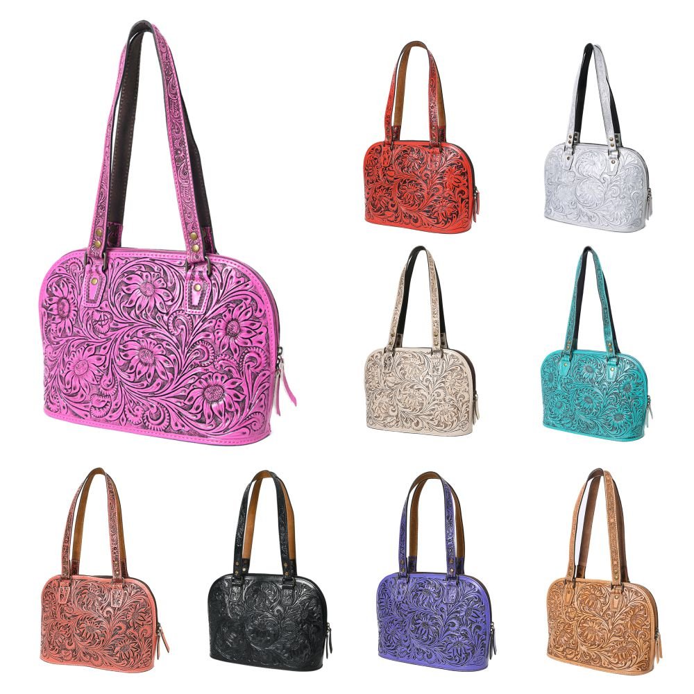 American Darling Tote Hand Tooled Genuine Leather