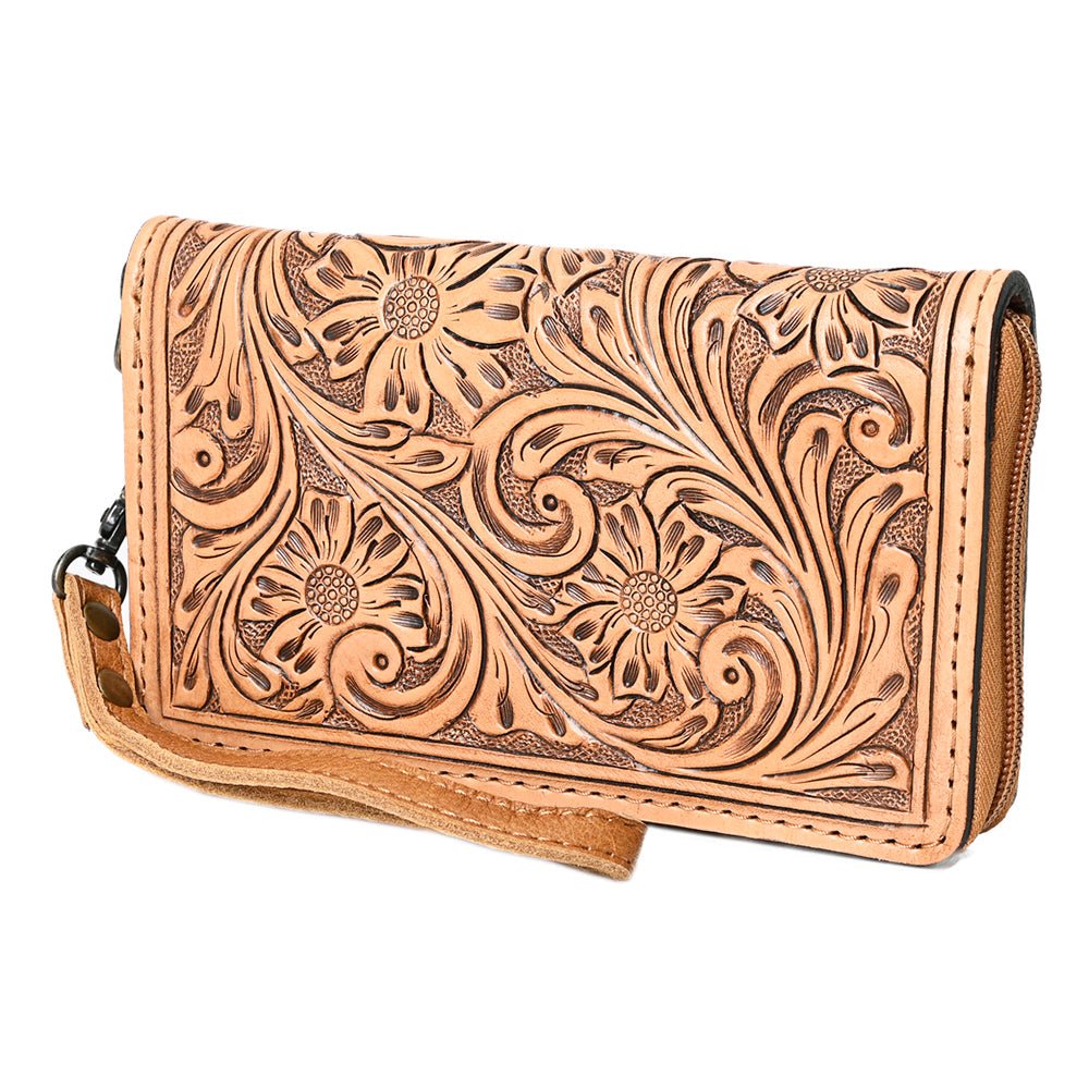 American Darling Clutch Hand Tooled Genuine Leather