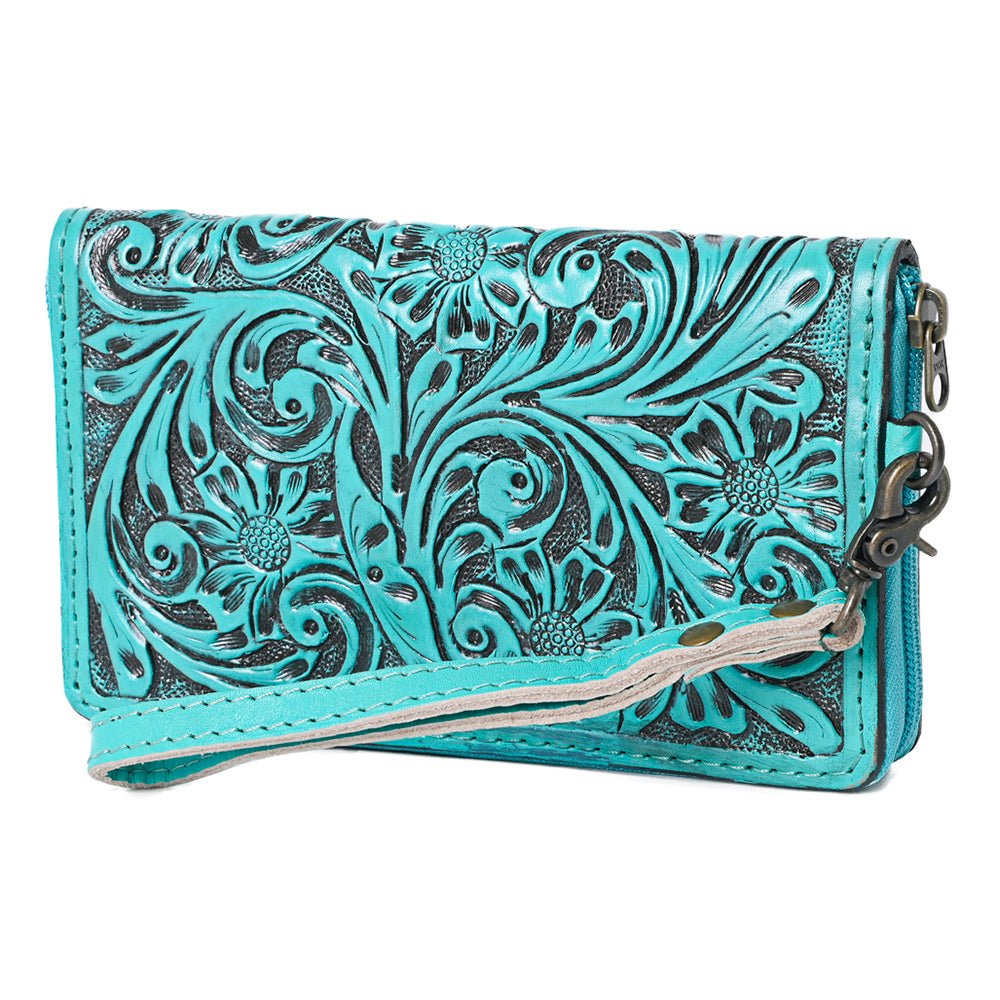 American Darling Clutch Hand Tooled Genuine Leather