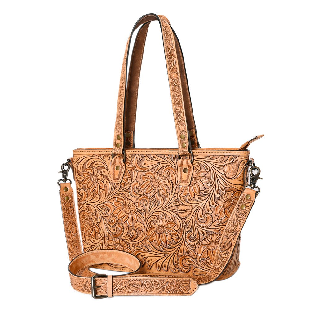 American Darling Tote Hand Tooled Genuine Leather