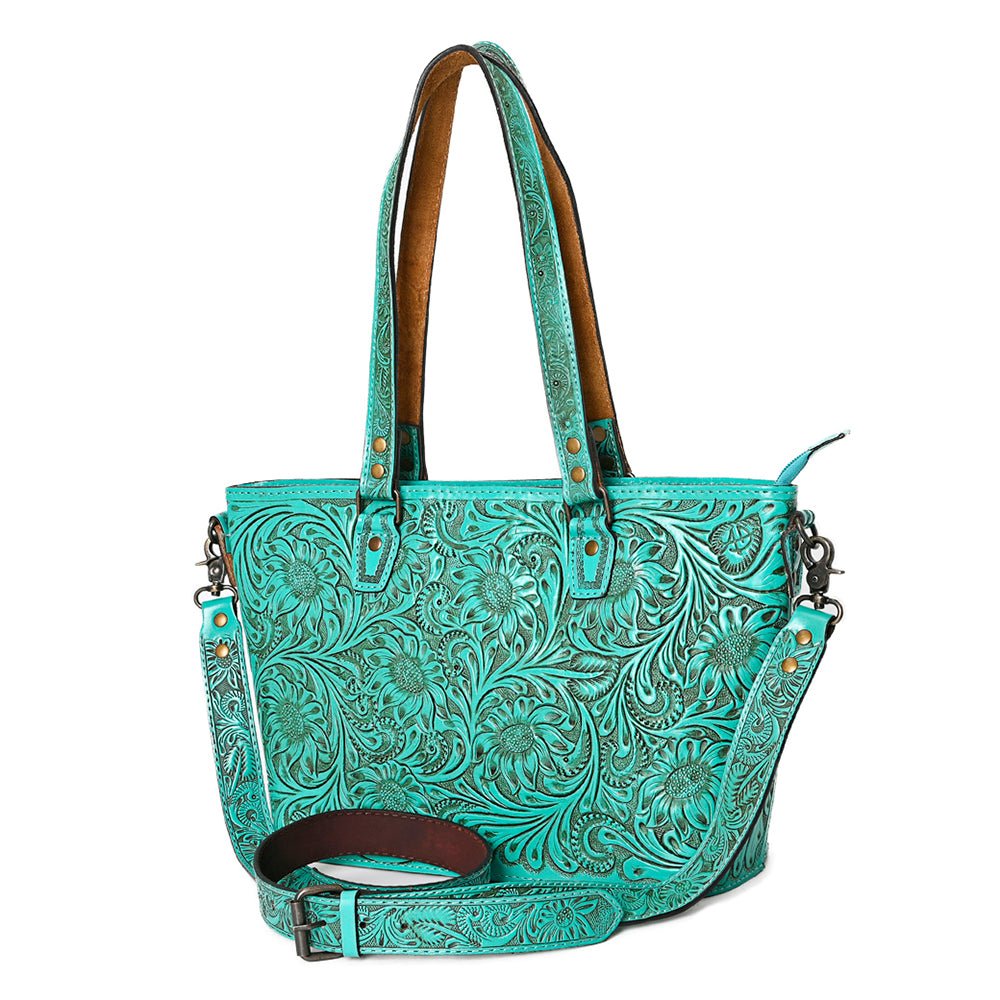 American Darling Tote Hand Tooled Genuine Leather