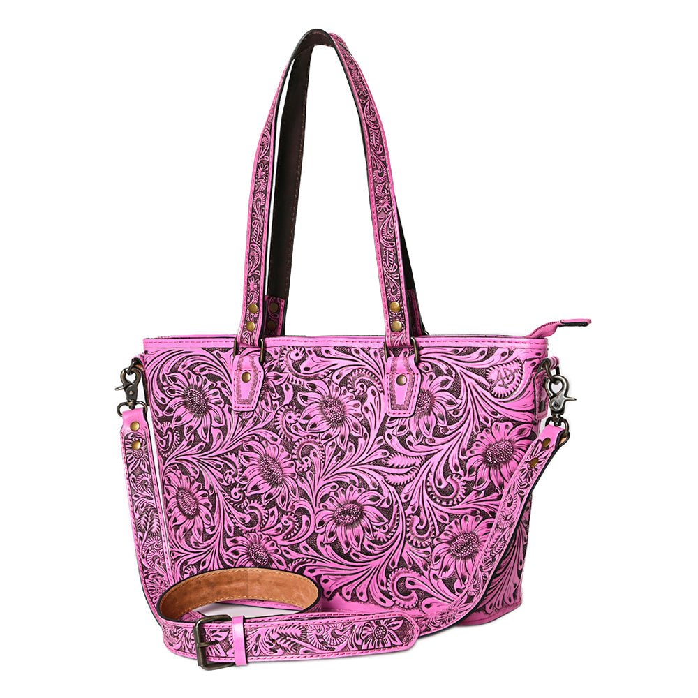 American Darling Tote Hand Tooled Genuine Leather