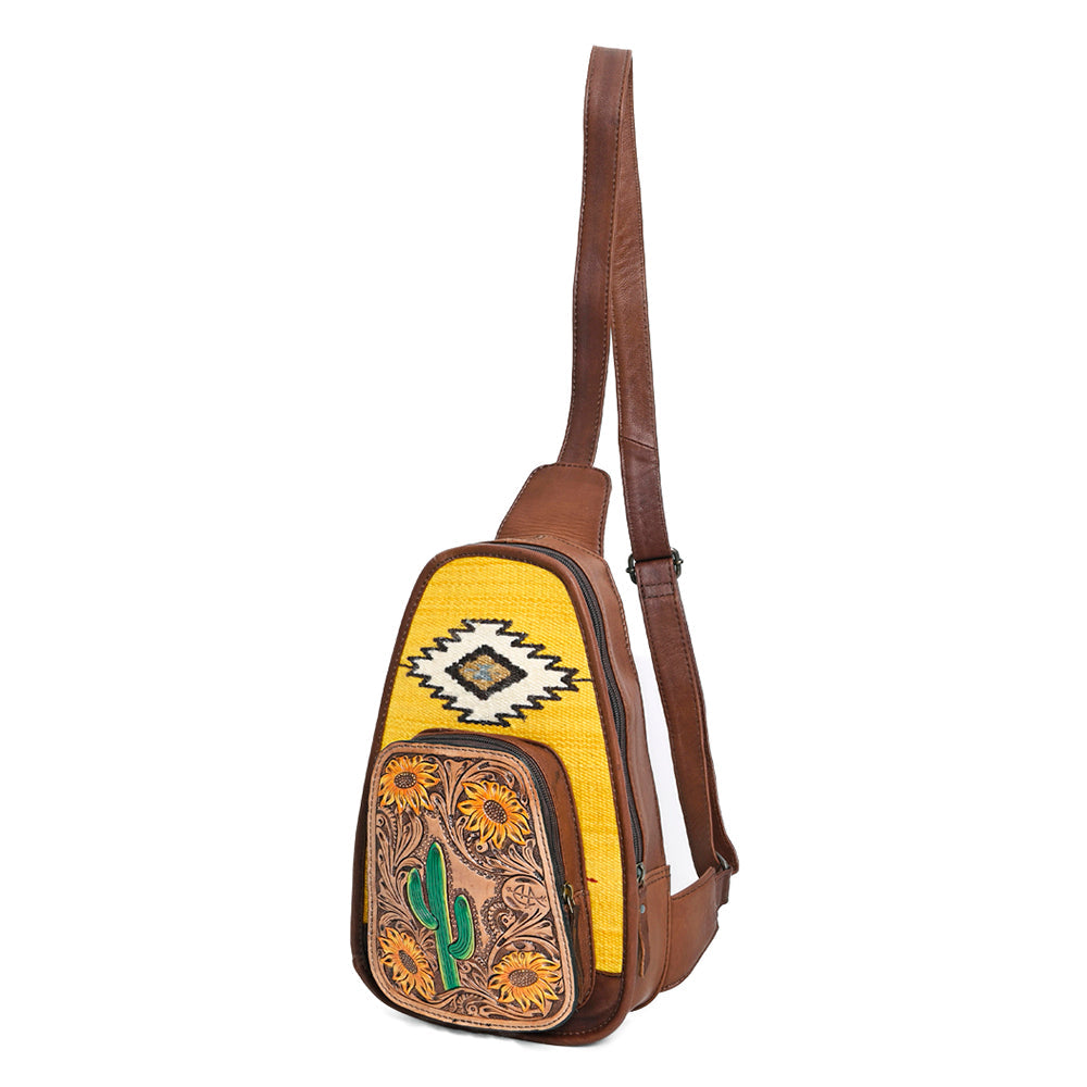 American Darling Sling Hand Tooled Saddle Blanket Genuine Leather