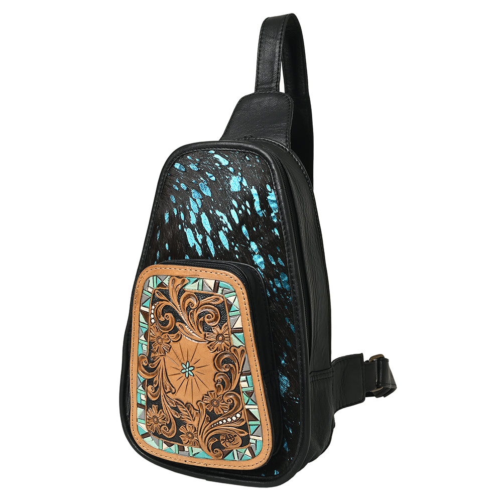 American Darling Sling Hand Tooled Saddle Blanket Genuine Leather