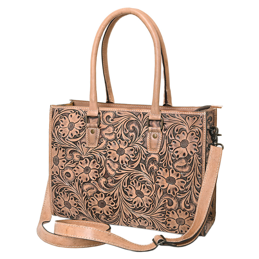 American Darling Tote Hand Tooled Genuine Leather
